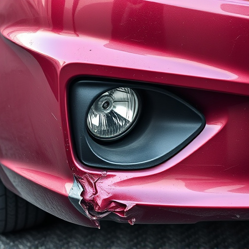 damaged car bumper