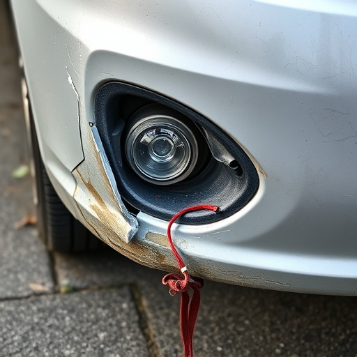 damaged car bumper