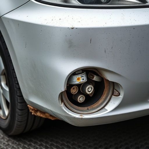 damaged car bumper