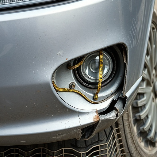 damaged car bumper