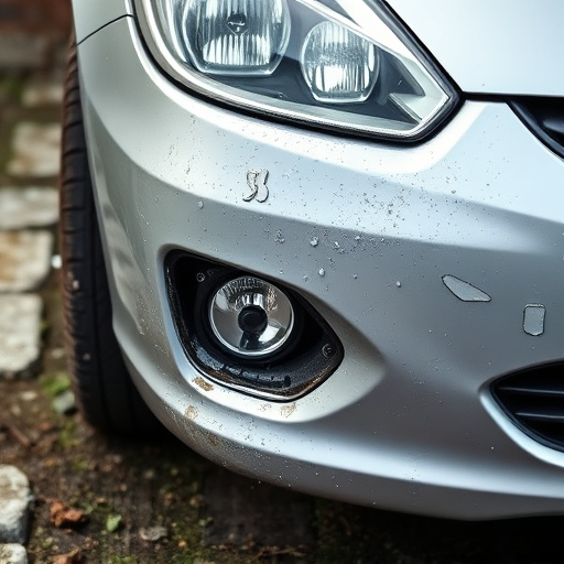 damaged car bumper