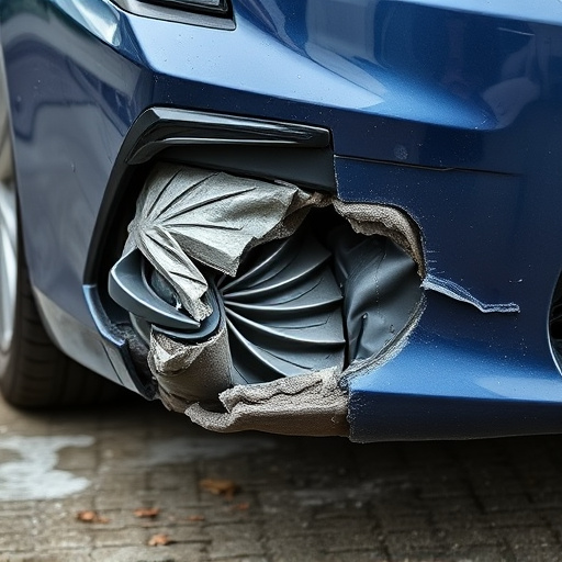 damaged car bumper