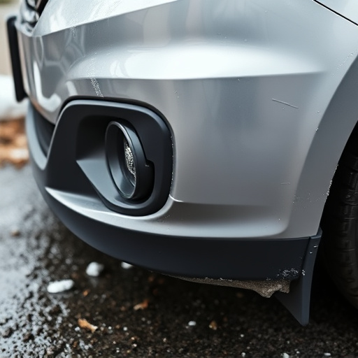 damaged car bumper