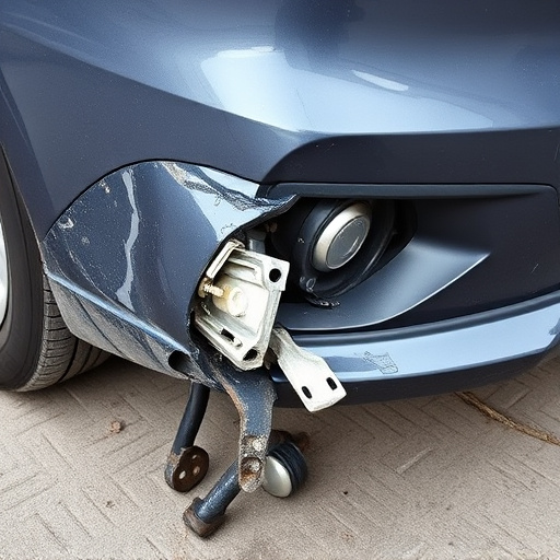 damaged car bumper
