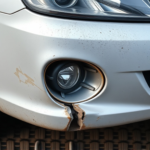 damaged car bumper