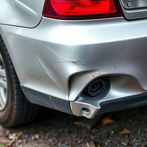 damaged car bumper