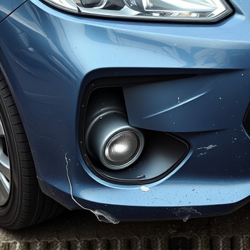 damaged car bumper