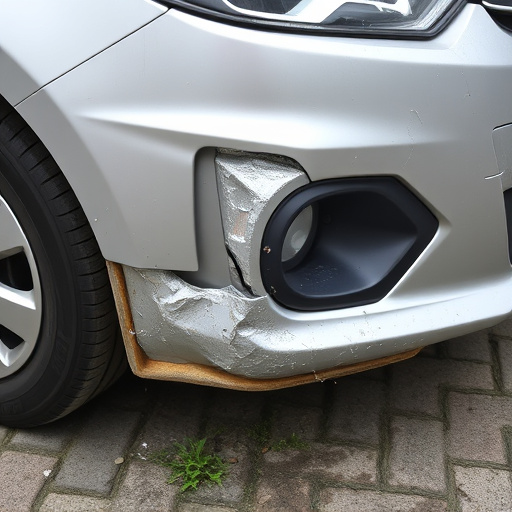 damaged car bumper
