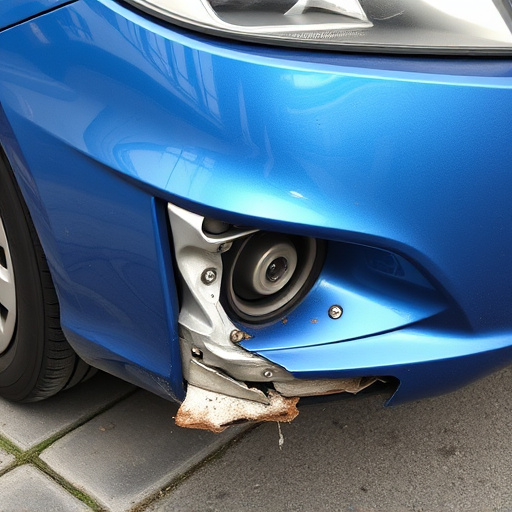 damaged car bumper