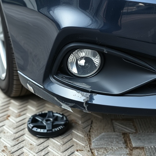 damaged car bumper