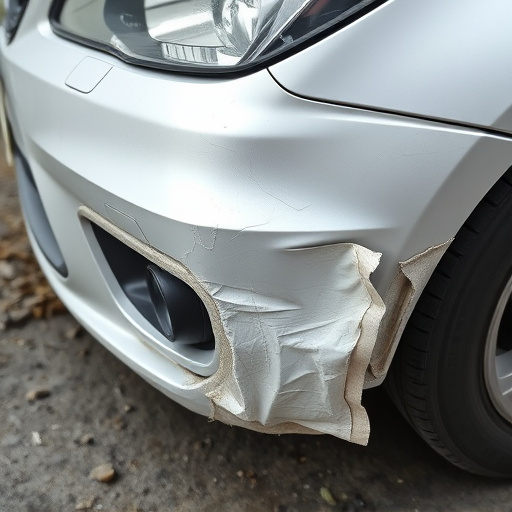 damaged car bumper
