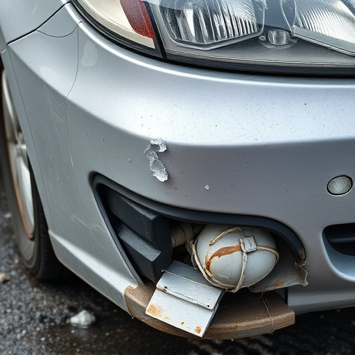 damaged car bumper