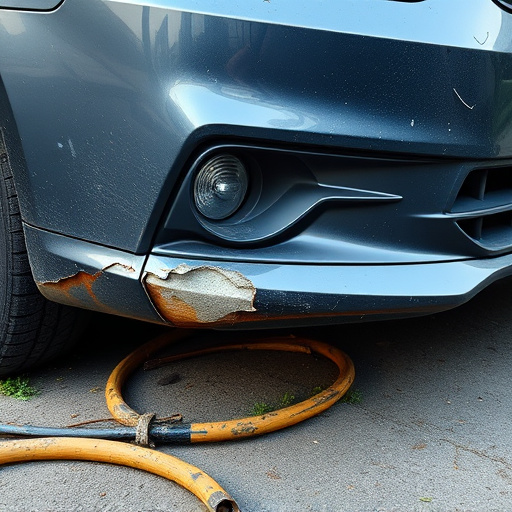damaged car bumper