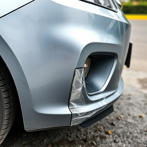 damaged car bumper