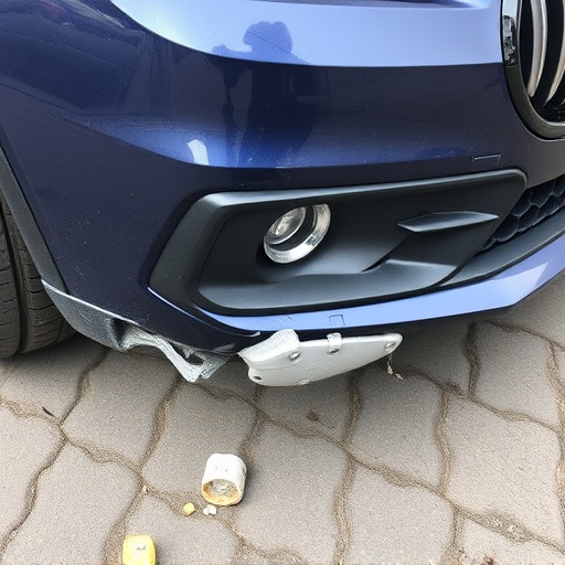 damaged car bumper