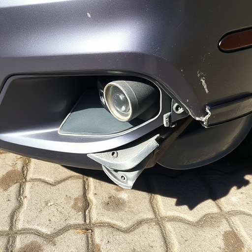 damaged car bumper
