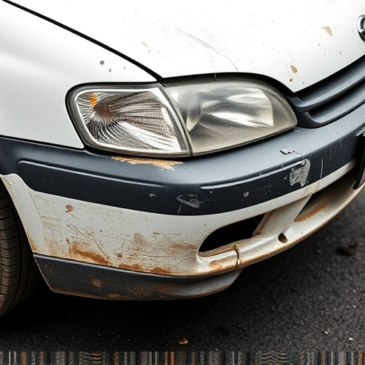damaged car bumper