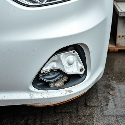 damaged car bumper