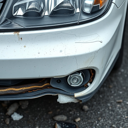 damaged car bumper
