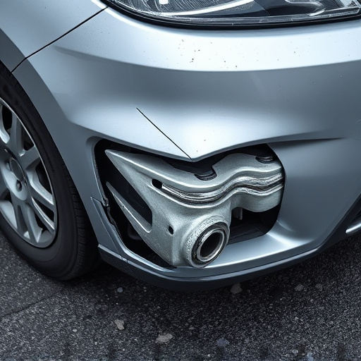 damaged car bumper