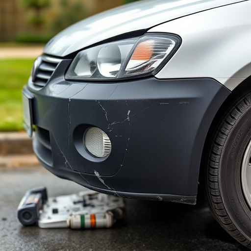 damaged car bumper