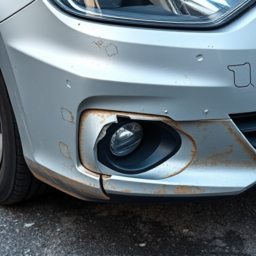 damaged car bumper