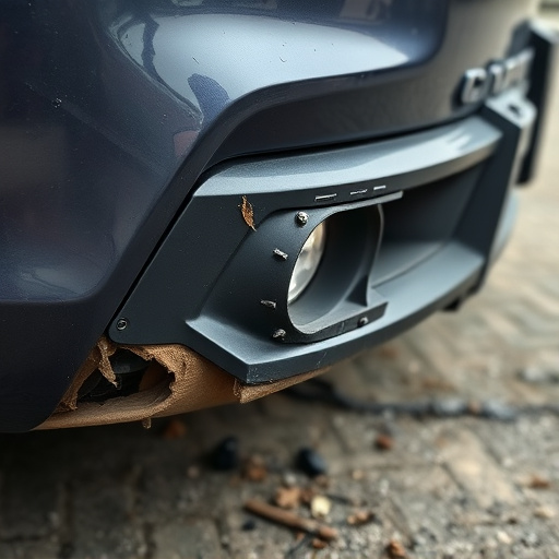 damaged car bumper