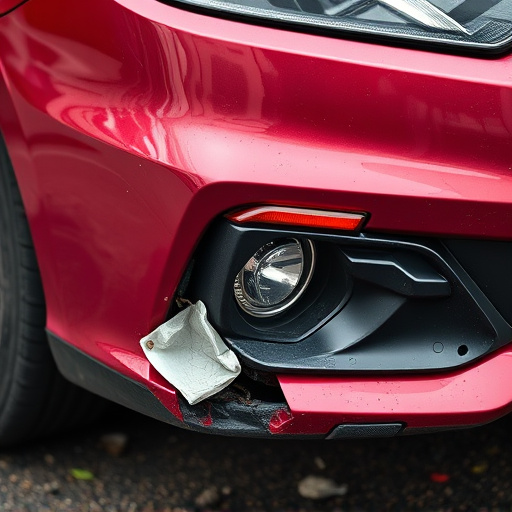 damaged car bumper
