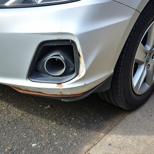 damaged car bumper