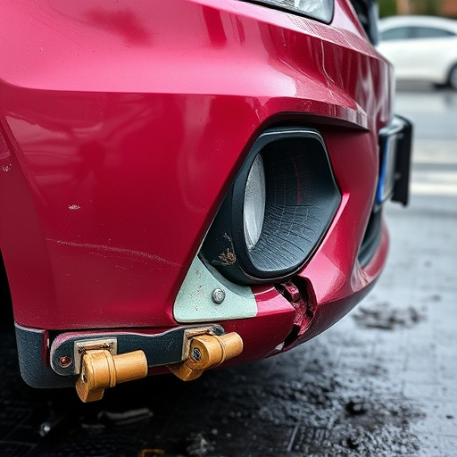 damaged car bumper