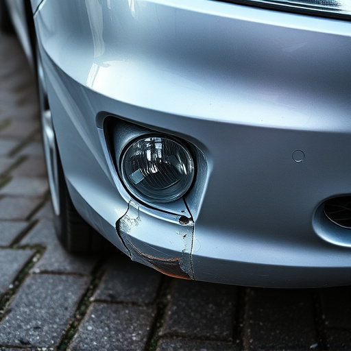 damaged car bumper