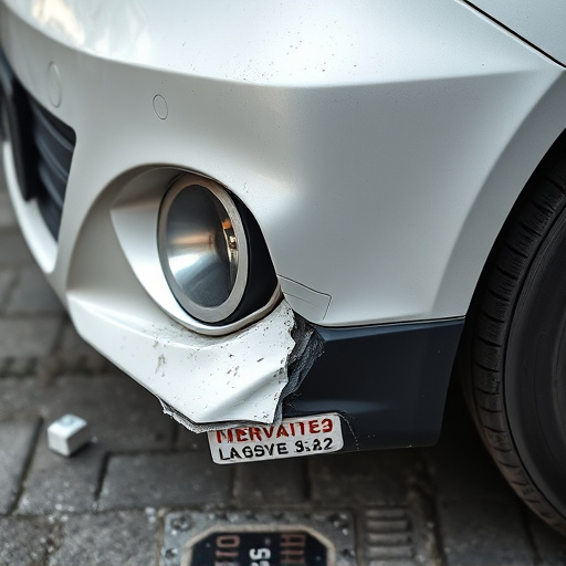 damaged car bumper