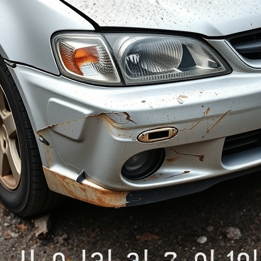 damaged car bumper