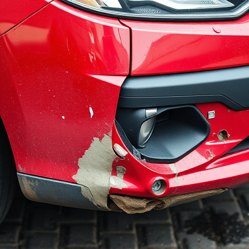 damaged car bumper
