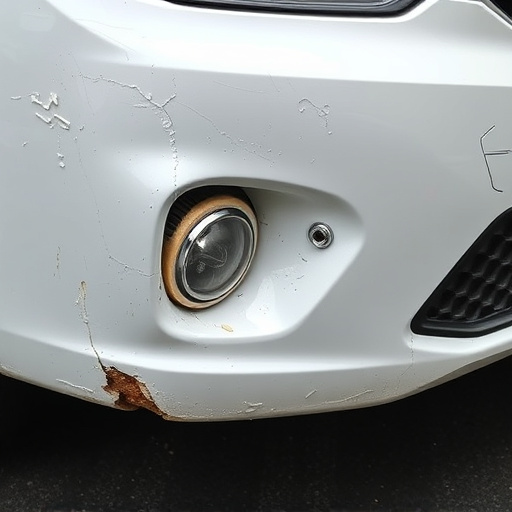 damaged car bumper
