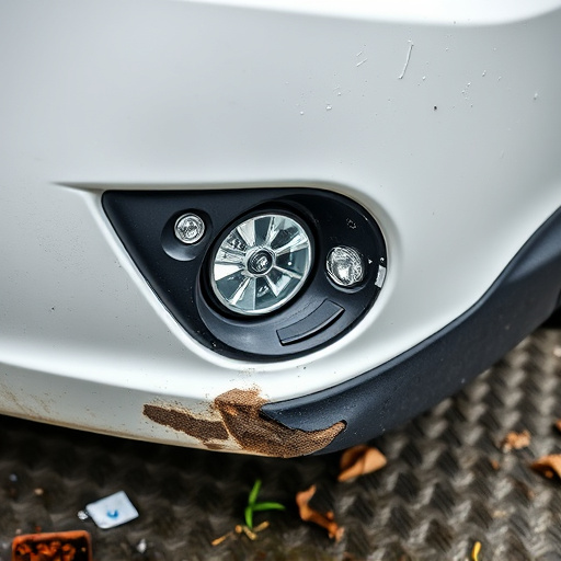 damaged car bumper