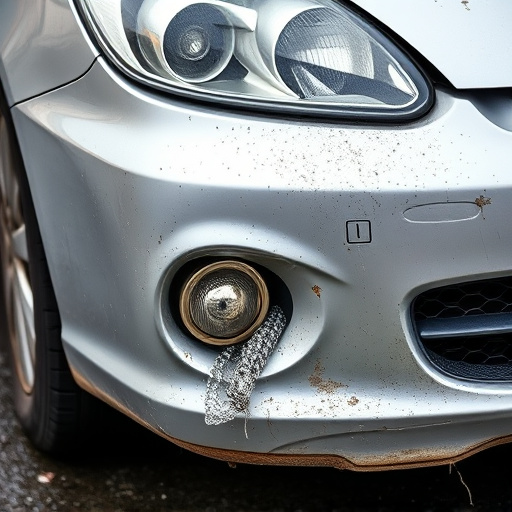 damaged car bumper
