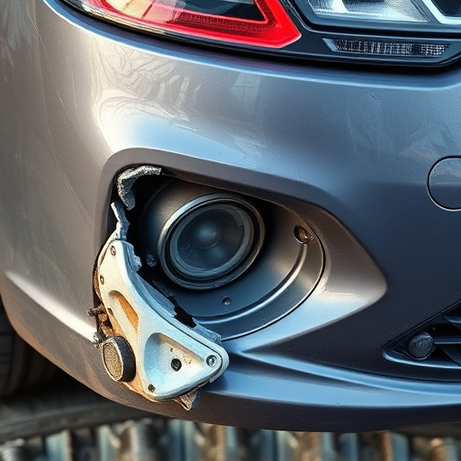 damaged car bumper