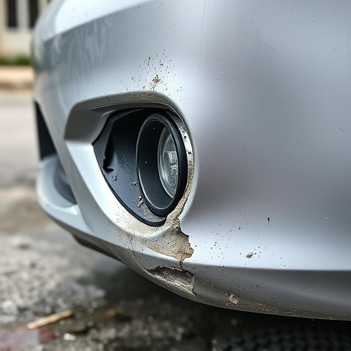 damaged car bumper