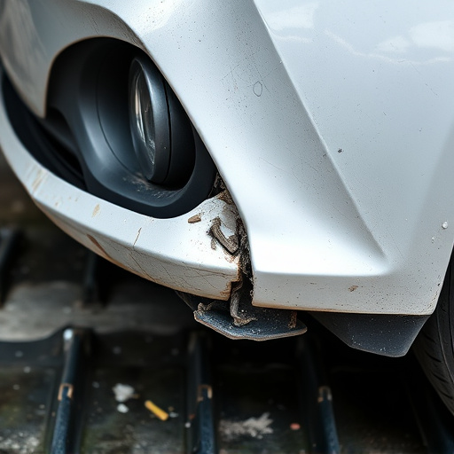 damaged car bumper
