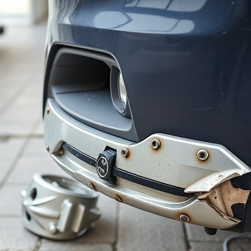 damaged car bumper