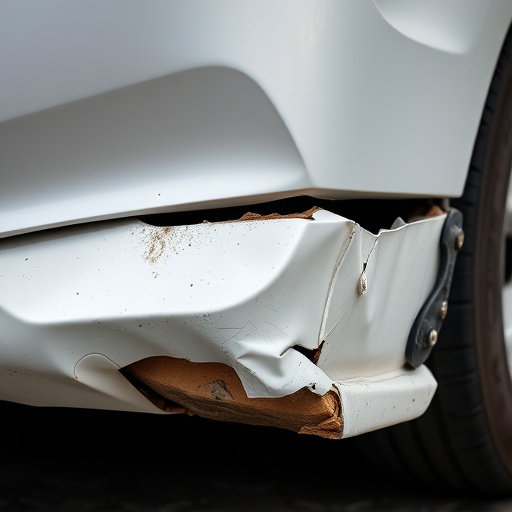 damaged car bumper