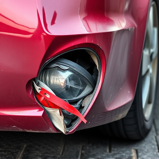 damaged car bumper