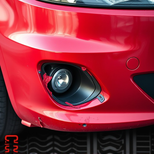 damaged car bumper