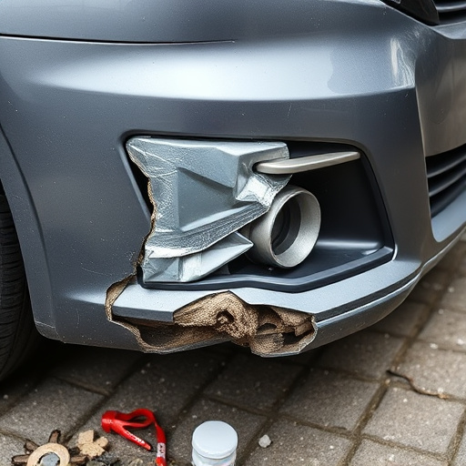 damaged car bumper