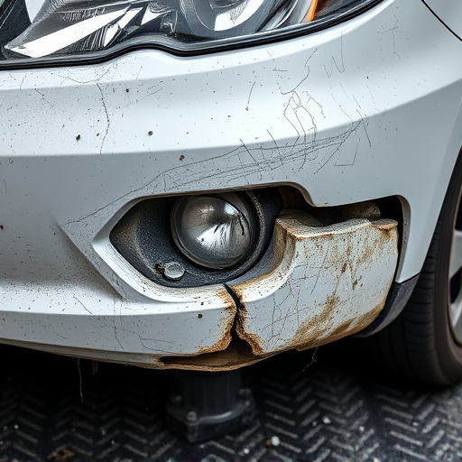 damaged car bumper