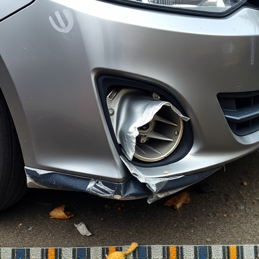 damaged car bumper