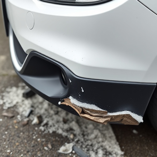 damaged car bumper