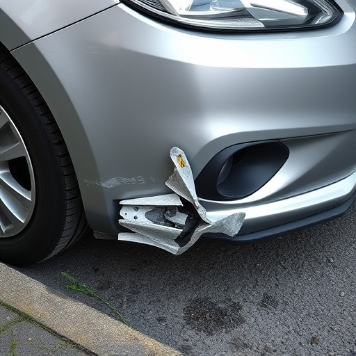 damaged car bumper