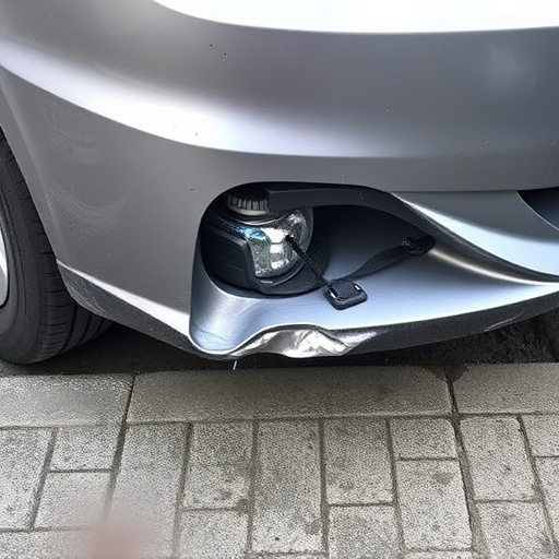 damaged car bumper